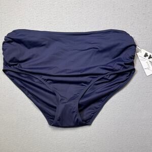 Anne Cole Plus Size High-Waist Convertible Bikini Bottoms navy 20W $64
